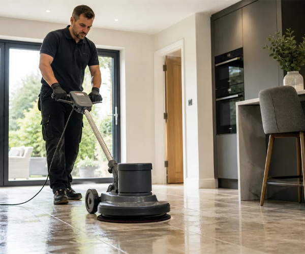 Professional tile and grout restoration team at Grout Prince